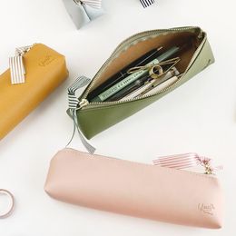 Pencil Bags Creative Large-capacity Case Learning Office Cute Ins Japanese Simple Bow Kawaii Bag
