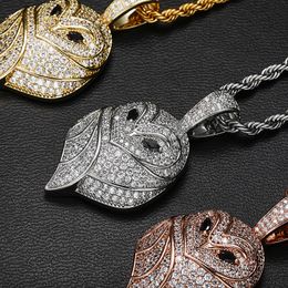 Iced Owl Pendant Necklace In Yellow Gold With Iced Micro Pave Cubic Zirconia Hip Hop Jewellery For Gift