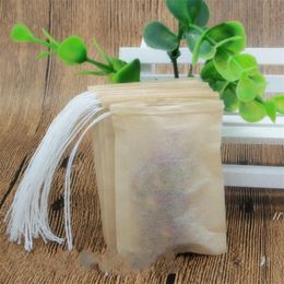 NEWPortable Single Drawstring Heal Tea Bags Tools Disposable Wood Pulp Filter Paper Tea Strainer Filters Bag Home Office 8*10CM ZZA8269