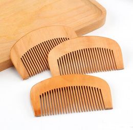 Party Favor 2000Pcs Wooden Comb Natural Peach Wood Anti-static Beard Comb Pocket Combs Hairbrush Massager Hair Styling Tool SN3297