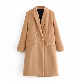 Winter Women Elegant Retro Exquisite Buttons Overcoat Female Fashion Double Breasted Long Sleeves Lined Coat Chic Top 210520