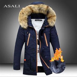 8XL Thick Warm Parkas Coat Winter Jacket Men -15 Degree Hooded Fur Casual Long Outwear Hooded Collar Windbreaker Jackets Coat 211204