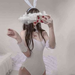 Nxy Sexy Set Nice Great Rabbits'nests White Role Game Bunny Girl Costume Hot Exotic Lingerie Leather Bodysuit Cosplay Clubwear Nightwear 1210