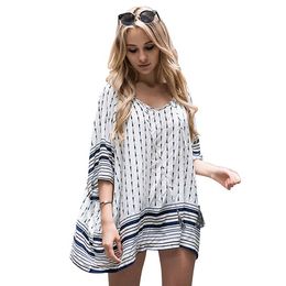 Women's Swimwear Black White Women Beach Dress Kaftan Bikini Cover Up Chiffon Pareo Robe Plage Sexy Sarong Tunic