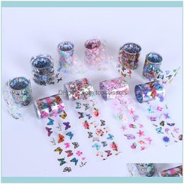 Nail Salon Health & Beautynail Art Decorations Transfer Foil Sticker 10 Rolls Holographic Paper Wraps Diy Paste Decoration Drop Delivery 202