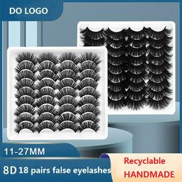 18 Pairs 3D Faux Mink Lashes Natural Thick False Eyelashes Dramatic Long Wispies Lash Extension Volume Beauty Eyelash