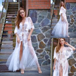 2021 Puffy Evening Dresses Lace Tulle Maternity Dress Luxury Lush Appliques See Through Gowns To Photography Robes Babyshower Custom Made