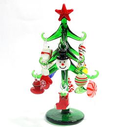 Glass Christmas Tree Ornaments With 12 Mini Handmade Cute Xmas Decoration Pendant Charm Accessories Holiday Party Gifts For Kids