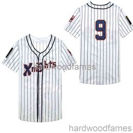Stitched custom knight 9 jersey Embroidery sewing White stripe Hip-hop Street culture 2020 new men women youth baseball jerseys XS-6XL
