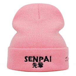 Korean version of SENPAI embroidery wool hat fashion new outdoor windproof warm hats hip hop outdoor sports leisure cap wild cap Y21111