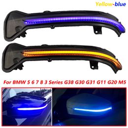 2pcs Flowing Turn Signal Light LED Side Wing Rearview Mirror Dynamic Indicator Blinker For BMW 5 Series G30 G31 G38 2016-2019