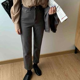 Fashion High Waist Jeans Denim Pants Loose All Match Streetwear Wild Light Washed Casual Straight Women Trousers 210421