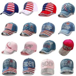 Party Hats 20 Style Trump 2024 Baseball Cap Election Campaign Hats Cowboy Diamond Caps Adjustable Women Denim T9I001444
