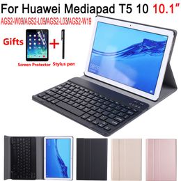 Detach Keyboard Case for Huawei Mediapad T5 10 10.1 AGS2-L09 AGS2-W09 AGS2-L03 Cover Case Keyboard for Huawei T5 10.1 +Film+Pen