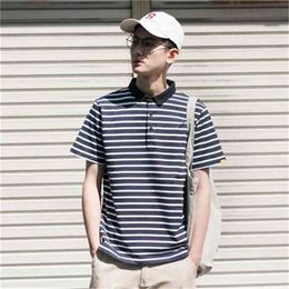 t-shirt men's short-sleeved Slim cotton half-sleeve lapel Korean casual 210420