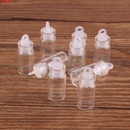 100pcs 11*22*6.5mm 1ml Mini Glass Wishing Bottles Tiny Jars Vials With Plastic Stoppergoods