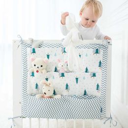 Brand New Baby Cot Bed Hanging Storage Bag Crib Cot Organiser 60*50cm Toy Diaper Pocket for Bedding Set Flaming