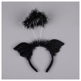 Party Decoration Korean White Angel Wing Black Evil Headband Light Colourful Blinking Head Buckle Po Show Glow Christmas Gift