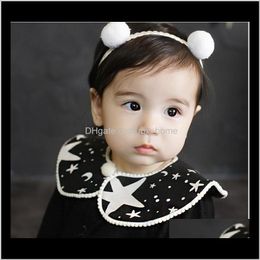 Baby, & Maternity Drop Delivery 2021 Princess Baby Kids Double Fur Balls Beach Bands Bandanas Child Hair Accessories Headbands Band Black Whi