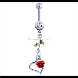 dangle body jewelry Canada - & Bell Drop Delivery 2021 D0737 (1 Color ) Flower Dangle Belly Button Piercing Navel Rings Stainless Steel Bars Body Jewelry Pjoxe