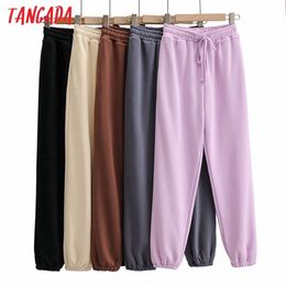 women candy gray cargo strethy waist pants loose trousers joggers female sweatpants streetwear 4P5 210416