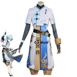 Genshin Impact Chongyun Uniform Outfit Games Cosplay Costumes Y0903