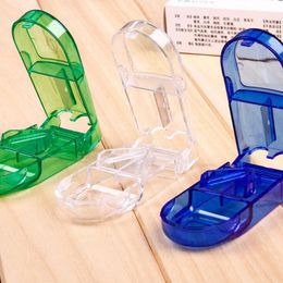 Pill Cutter Splitter Half Storage Compartment Box Medicine Tablet Holder Home Store Boxes 3 colors LX5066