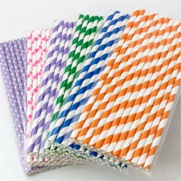 Home Colourful Drinking Paper Straws Biodegradable Baby Shower Boy Decoration For Candy Bar Birthday Party Christmas Decorations Kids Adult Decora