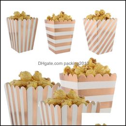 Gift Event Festive Home & Gardengift Wrap 16Pcs Mini Gold Sier Candy Popcorn Boxes Snack Containers Kids Party Treat Bags Wedding Movie Deco