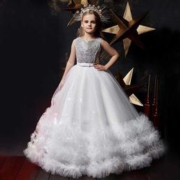Kids Dresses for Girls Christmas Party Sequins Teen Girl 10 12 14 Years Children Flower Wedding Gown Princess Dress Girl Clothes Q0716
