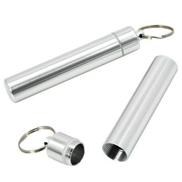 Silver Metal Airtight Sealed Herb Stash Jar Storage Container 14ML Aluminium Smell Proof Travel Tubes Tobacco Tube
