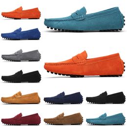 2022 running shoes jogging casual Selling black pink blue Grey orange green brown mens slip on lazyleather peas