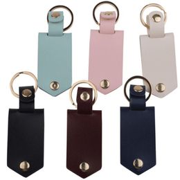 Party Favour Leather Keychains Pendant Sublimation Blank Aluminium Alloy Car Key Ring Heat Transfer DIY Decorative Keychain 6 Colours KK1002