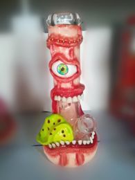 Hookah 3D Eye Design Pipe Bong Glass Handmade Character Bongs Water Pipe Dab Rigs