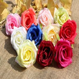 2021 Artificial rose heads artificial flowers plastic fake flowers head high quality silk flowers wedding decoration wall rose