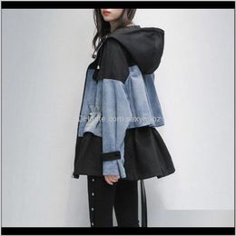 Trench & Coats Clothing Apparel Drop Delivery 2021 Autumn Winter Womens Hooded Denim Jackets Sashes Lace Up Outerwear High Street Fashionable