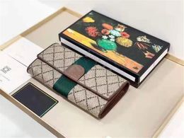 High quality women's designer old flower wallet pocket card bag