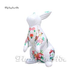 Outdoor Easter Character Advertising Inflatable Rabbit Balloon 3m Animal Mascot Blow Up Bunny With Custom Printing For Park And Zoo Decoration