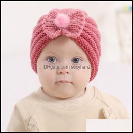 Hats Caps Hats, Scarves & Gloves Aessories Berets Autumn And Winter Soft Warm Knitting Wool Infant Hat Fashion Crochet Bowknot Toddler Cap B