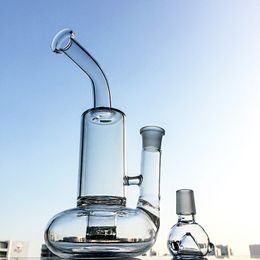 10 Inch Clear Glass Bongs Tornado Perc Hookahs Turbine Disc Percolator Water Pipe Bent Neck 18mm Female Oil Dab Rigs