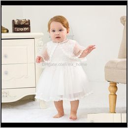 Dresses Baby Clothing Baby Kids Maternity Drop Delivery 2021 Born Christening Gown Girls Princess 024M Solid Cotton Back Bow Strap Party Tutu