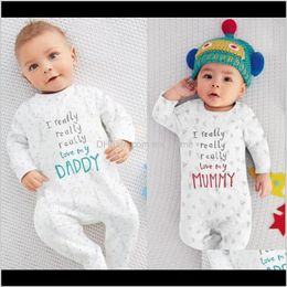 High Quality Fashion Clothes Set Cute 100 Cotton Born Infant Boys And Girls Letter Romper Qsz3E Rompers 4Fmiy