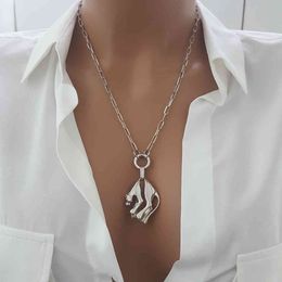 Trendy 925 Silver Necklace Turkish Jewellery Wild Safari Love Panther Birthday Gift Lion Fashion Women Jaguar Luxury Style