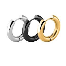 5MM Thin Stainless Steel Hoop Earrings Circle Round Huggie Anti-allergic Ear Bone Buckle Ring Cartilage Tragus Piercing Jewellery Big Size Women Men