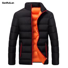 Men's Coats And Jackets Winter Boys Men Warm Stand Collar Slim Winter Zip Coat Outwear Jacket Men's Windbreaker Jackets 210518