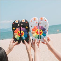 Pantofole estive con stampa fiore sole carino antiscivolo Scarpe da spiaggia casual per interni ed esterni per donna e uomo