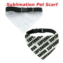 Sublimation Dog Scarf Adjustable Polyester White Blank DIY Triangle Pet Cloth S M L XL Heat Transfer Cat Neck Scarf Tie By Air A12