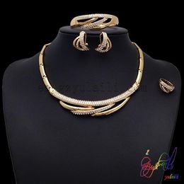 Earrings & Necklace 2021 Magnificent Latest Dubai Bridal Classic Top Quality Yellower Gold-color Jewelry Sets For Women