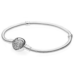 NEW 2021 100% 925 Sterling Silver Love Diamond Bracelet Fit DIY Original Fshion Jewellery Gift