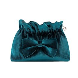 Cosmetic Bags & Cases Vintage Elegant Bag Women Soft Velvet Handbag With Big Bow Makeup Star Zipper Lipstick Toiletry Neceser Mujer